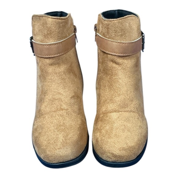 Boutique - NEW - Tan Heeled Suede Ankle Boots - Picture 3 of 5